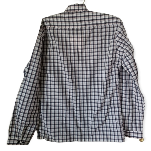 Vintage 80s Plaid Obermeyer Shirt Gorpcore Weather Resistant Shirt Large - Picture 3 of 9